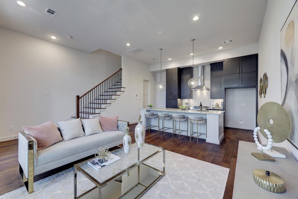 2408 Gray St – Living Room & Stairs